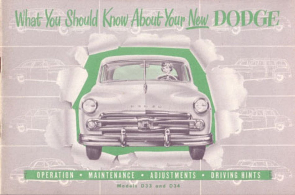 bishko automotive literature 1950 Dodge Car Owners Manual User Guide Reference Operator Book Fuses Fluids