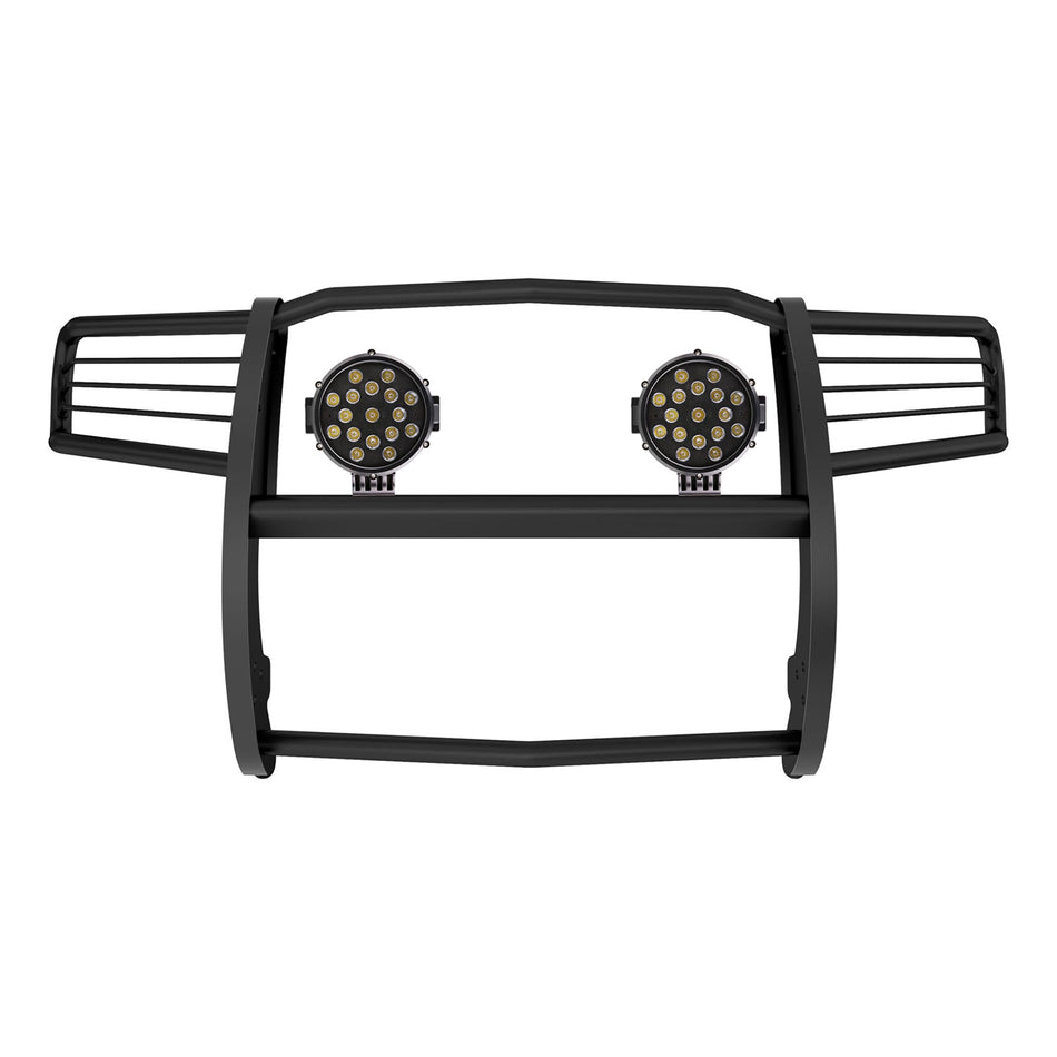 Black Horse Grille Brush Bumper Guard Modular Black Come with Pair of 7.0 Dia.LED Lights with Black Trim Rings Compatible with 2011-2021 Jeep Grand Cherokee-17A080202MA-PLB
