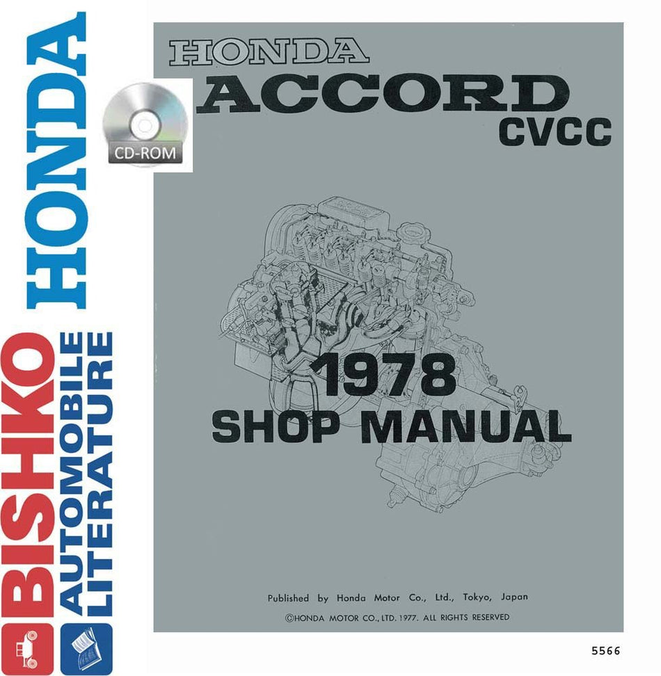 bishko automotive literature - Shop Service Repair Manual CD Engine Drivetrain Wiring for The 1978 Honda Accord Ccvc