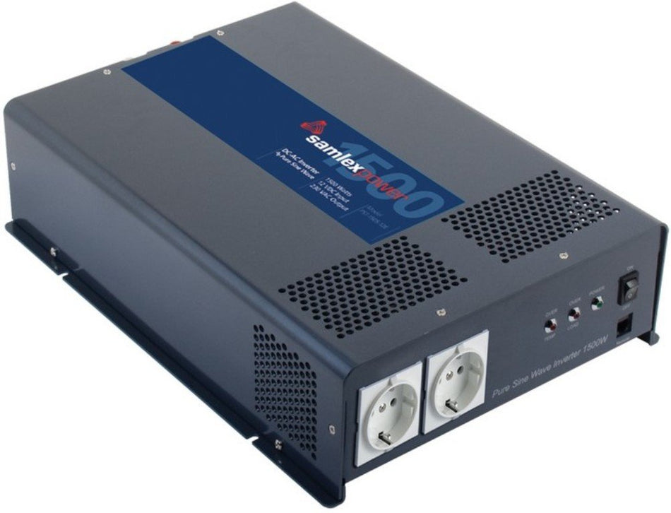 Samlex PST-150S-12E PTS Series Pure Sine Wave DC-AC Power Inverter, 1500W Continuous Power Output, 3000W Surge Power Output, 230VAC Output Voltage, Low battery voltage alarm