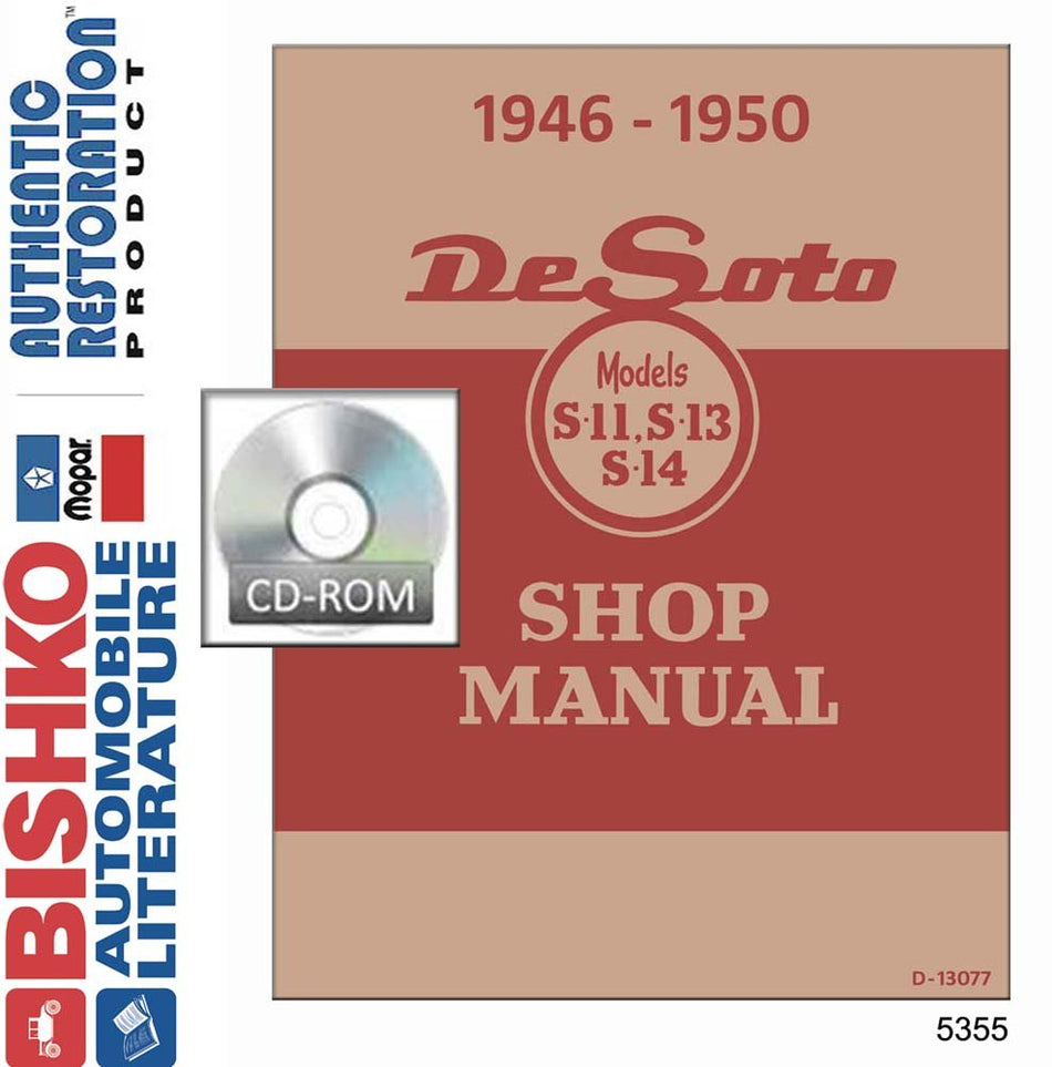 bishko automotive literature 1946 1947 1948 1949 1950 DeSoto S-Series Shop Service Repair Manual CD Engine