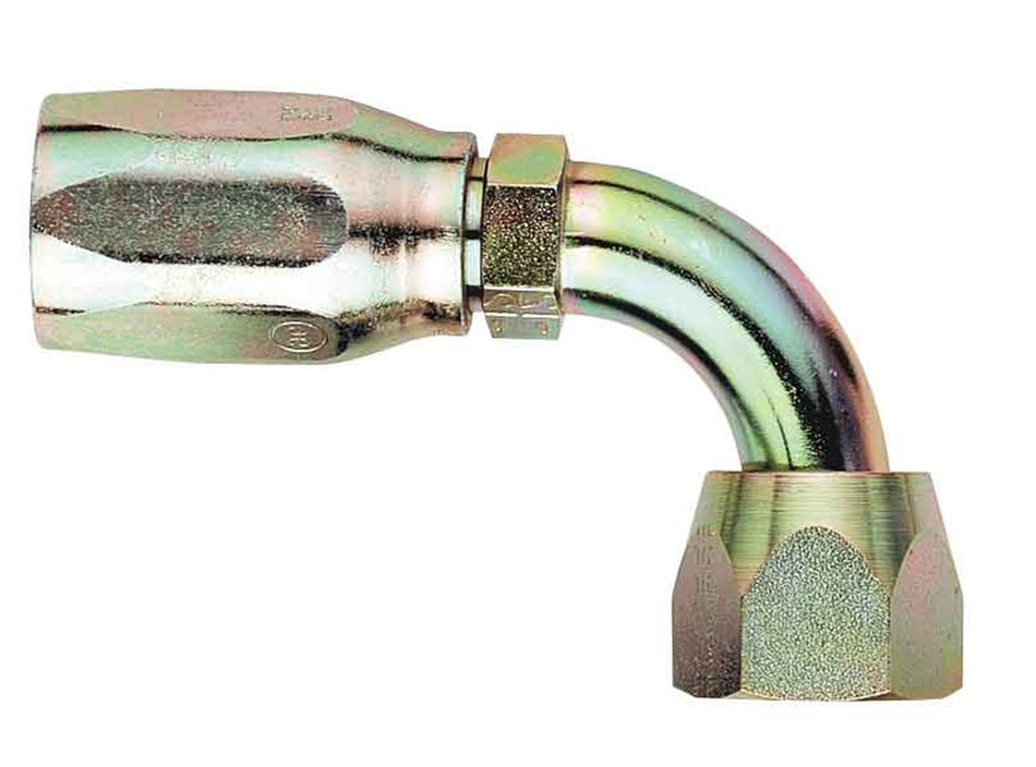 Aeroquip FBM1387 AQP High Pressure Hose Fitting 90 deg. Elbow -08AN Hose Size 3/4-16 Thread Steel Bulk Packaged AQP High Pressure Hose Fitting 90 deg. Elbow
