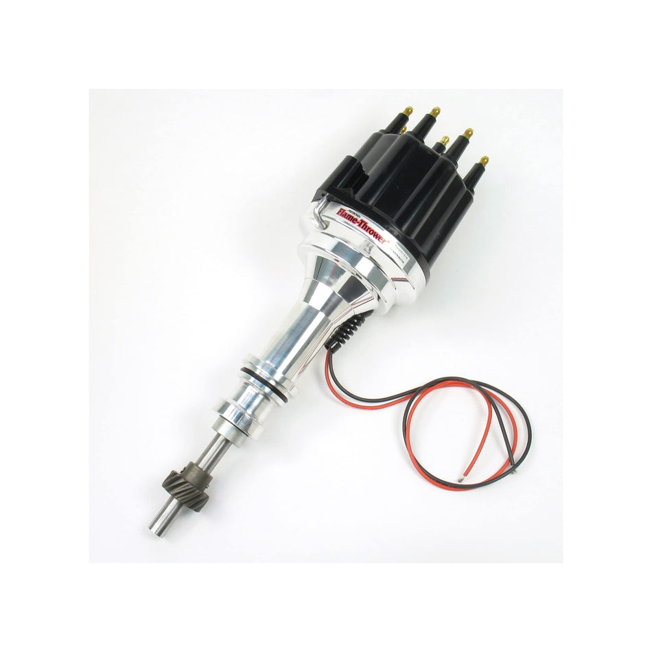 Pertronix D131810 Flame-Thrower Plug and Play Non Vacuum Advance Black M Cap Billet Electronic Distributor with Ignitor II Technology for Ford 351W