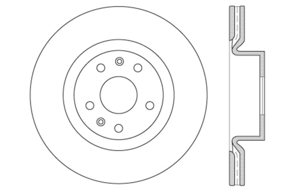 StopTech 128.51038R Sport Cross Drilled Brake Rotor (Front Right), 1 Pack