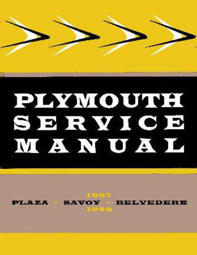 bishko automotive literature 1957 1958 Plymouth Belvedere Plaza Savoy Shop Service Repair Manual Book Engine