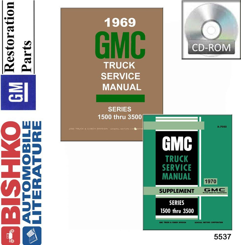 bishko automotive literature 1969 1970 GMC 100-500 Truck Shop Service Repair Manual CD Engine Wiring OEM