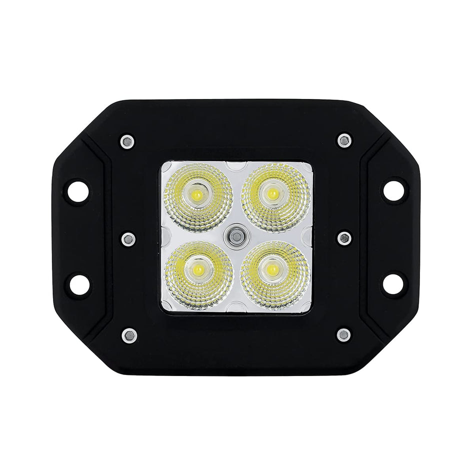 United Pacific 36535 4 High Power LED Flange Mount Work Light u2013 Flood Light, 1400 Lumens, Diecast Housing, 12-24V DC u2013 ONE Unit