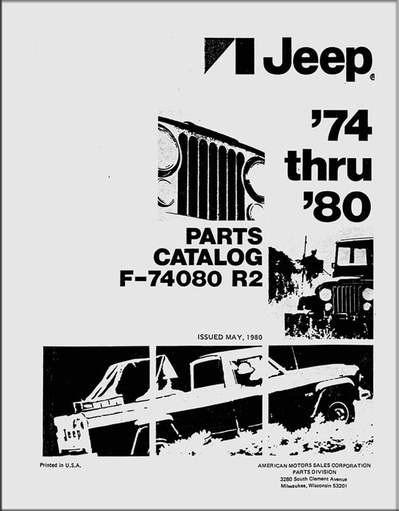 bishko automotive literature 1974 1977 1978 1979 1980 Jeep Parts Numbers Book List Interchange Drawings OEM
