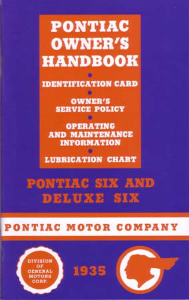 bishko automotive literature 1935 Pontiac Six Deluxe Six Owners Manual User Guide Reference Operator Fuses