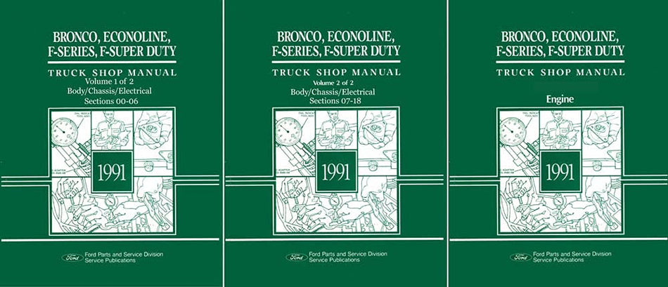 bishko automotive literature - Shop Service Repair Manual Engine Drivetrain for The 1991 Ford Truck F150-F350 Econoline