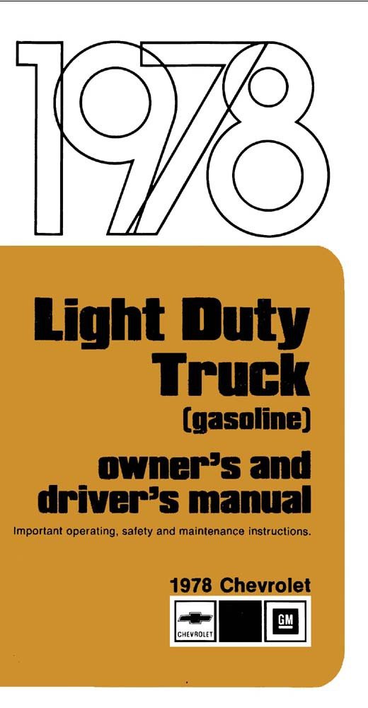 bishko automotive literature 1978 Chevrolet Light Duty Truck Gas Owners Manual User Guide Operator Book Fuses