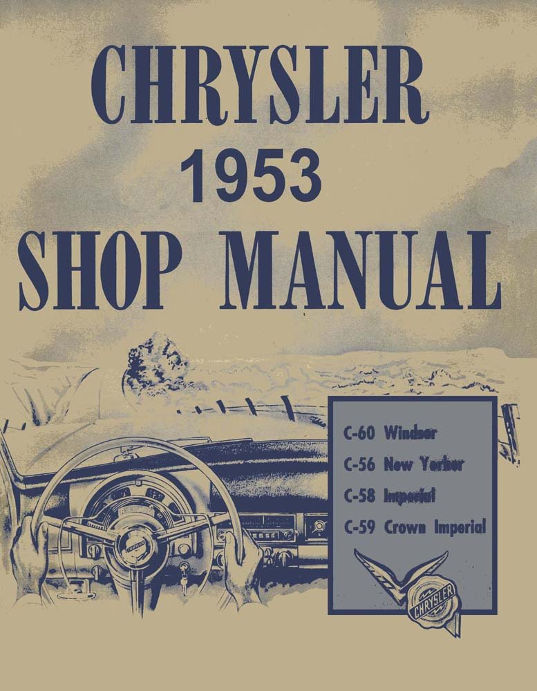 bishko automotive literature 1953 Crown Imperial New Yorker Windsor Shop Service Repair Manual Book Engine