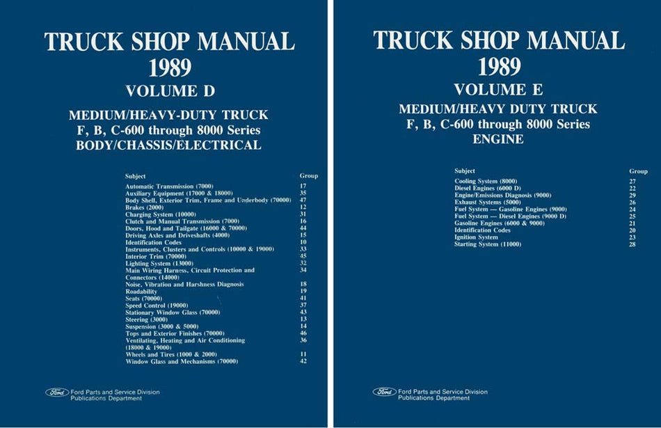 bishko automotive literature 1989 Ford Medium Heavy Duty Truck Shop Service Repair Manual Book Engine OEM