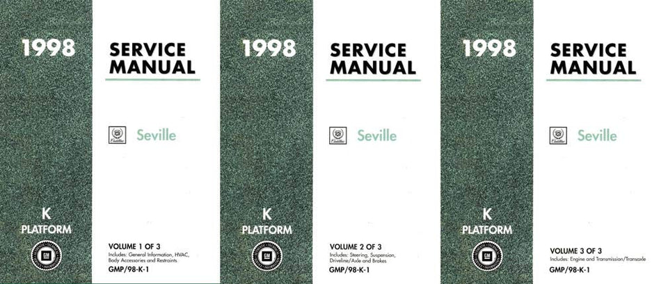 bishko automotive literature 1998 Cadillac Seville Shop Service Repair Manual Book Engine Electrical OEM