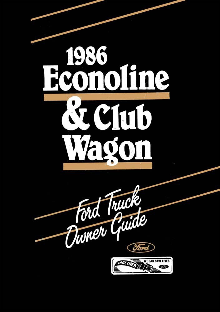 bishko automotive literature 1986 Ford Econoline Van Club Wagon Owners Manual User Guide Operator Book Fuses