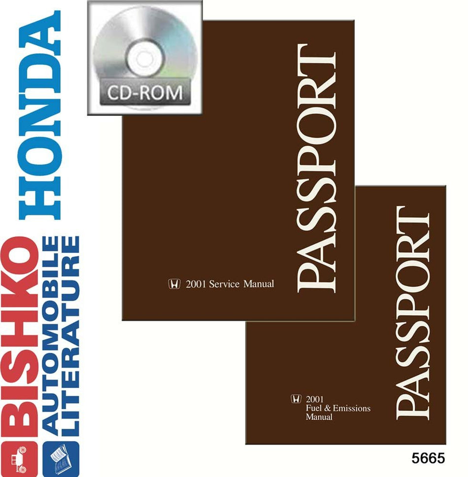 bishko automotive literature Shop Service Manual CD W/Emissions Engine Drivetrain Wiring for 2001 Honda Passport