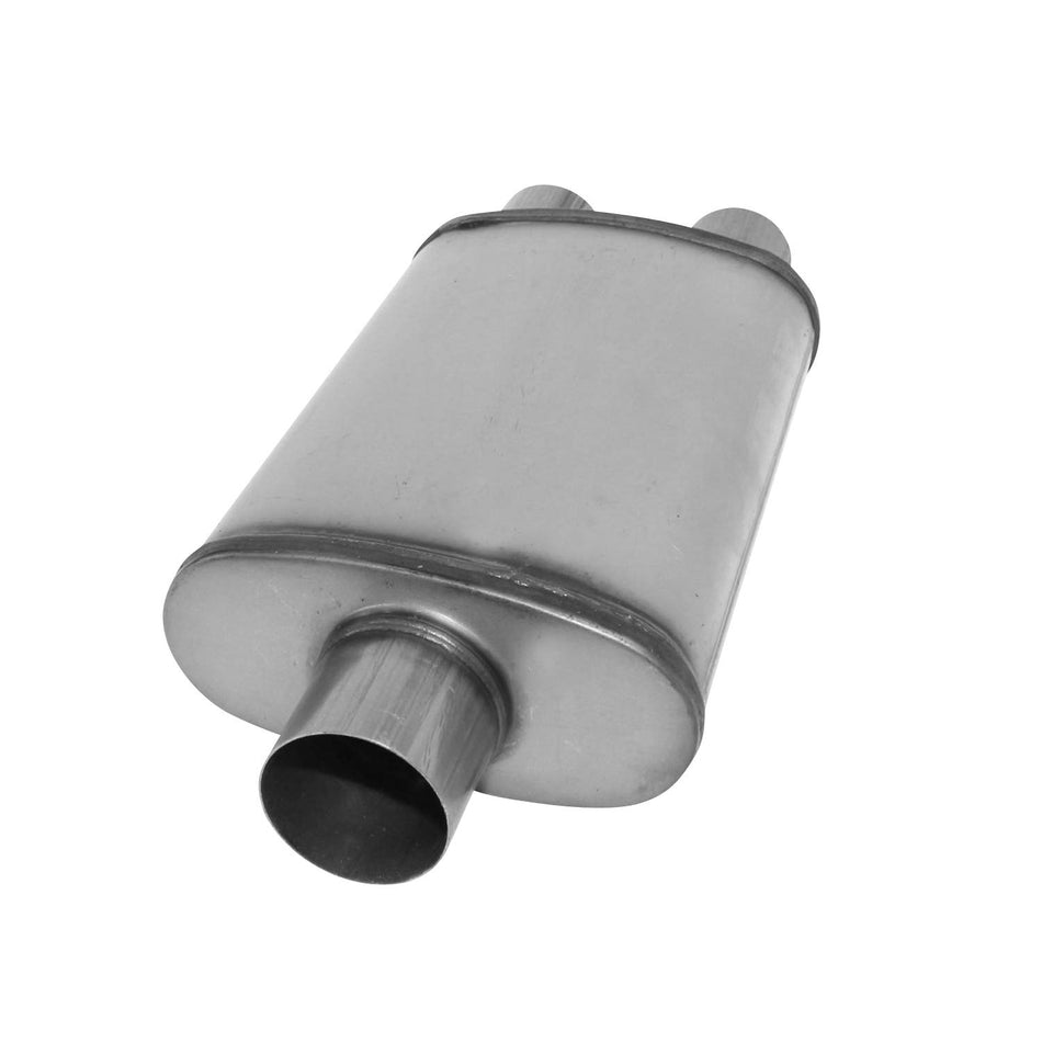 nobrandname SA2198 Muffler - Cherry Bomb Salute Reversible Oval Body - H4 X W9 X L14 20 OAL 3-2-1/2 C/D Muffler - Cherry Bomb Salute