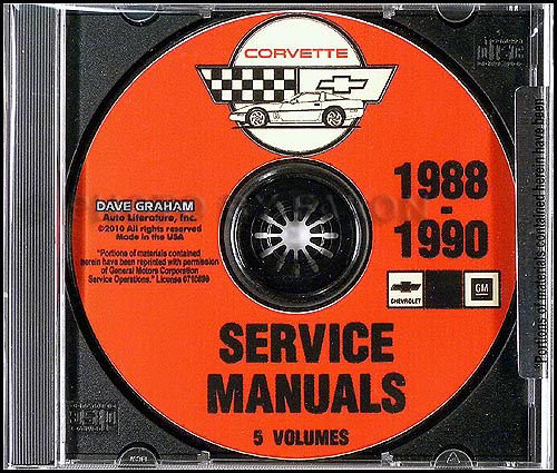 bishko automotive literature 1989 Chevy Corvette Shop Service Repair Manual CD Engine Electrical Drivetrain