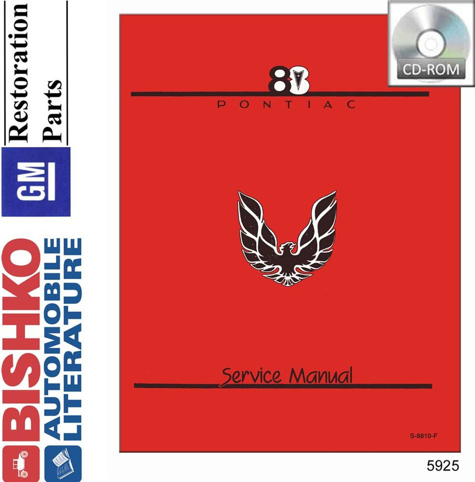 bishko automotive literature 1988 Pontiac Firebird Shop Service Repair Manual CD Engine Drivetrain Wiring