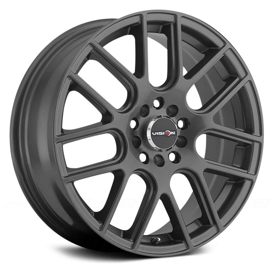 Vision 426 Cross Gunmetal Wheel with Painted Finish (17 x 7. inches /5 x 114 mm, 38 mm Offset)