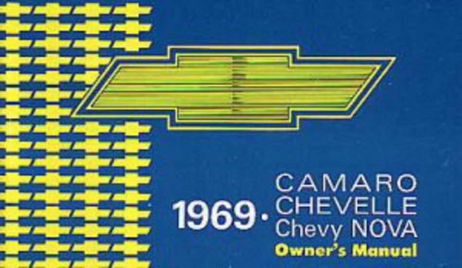 bishko automotive literature 1969 Chevrolet Camaro Chevelle Nova Owners Manual User Guide Operator Book Fuses