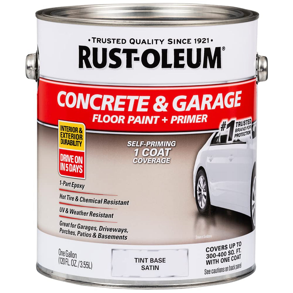 RUST-OLEUM 225381 Epoxy Shield Tint Base Single Part 1-Gallon Armor Concrete Floor Paint, 1 gal, Gray