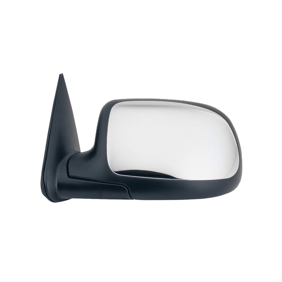 Fit System Driver Side Towing Mirror for Escalade, Suburban, Tahoe, Yukon, Denali/XL, Silverado/Sierra, Silverado/Sierra Classic, Textured Black w/Chrome Cover, Foldaway, Manual