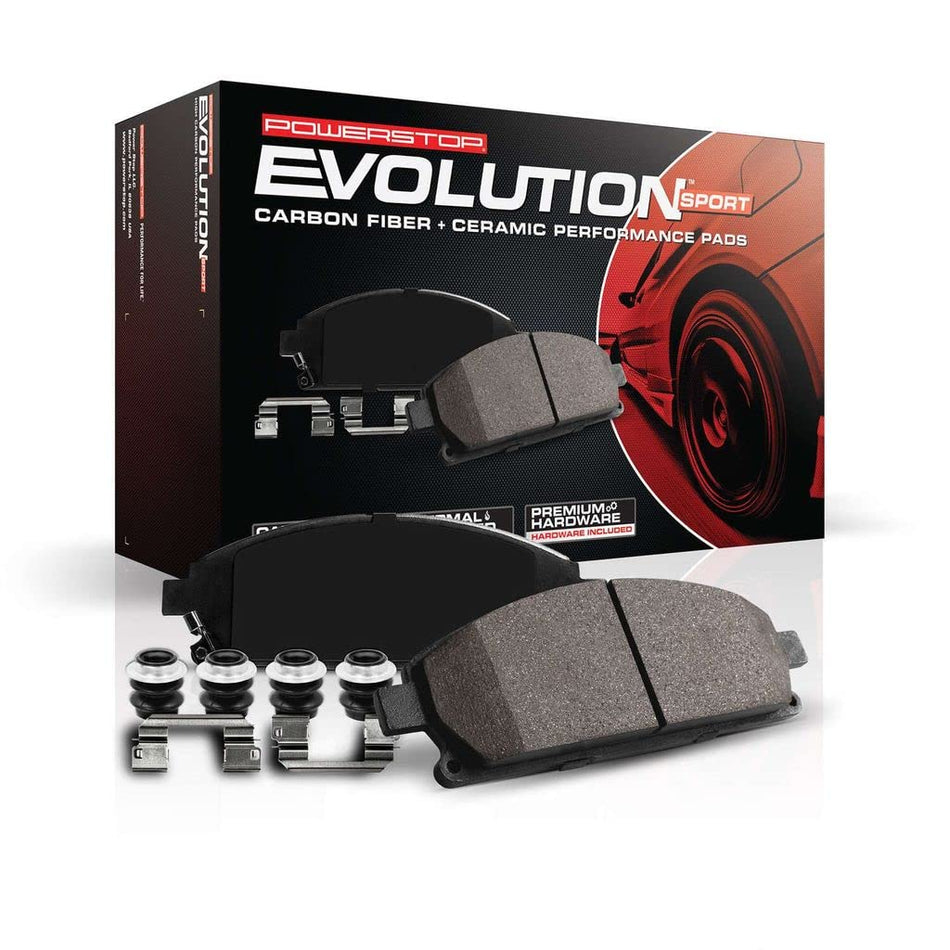 Power Stop Z23-2275 Front Z23 Evolution Sport Carbon Fiber Infused Ceramic Brake Pads with Hardware