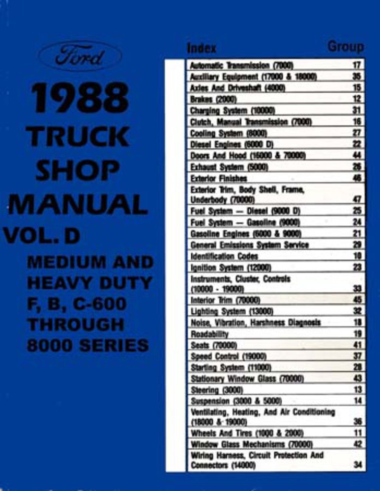 bishko automotive literature 1988 Ford Medium Heavy Duty Truck Shop Service Repair Manual Book Engine