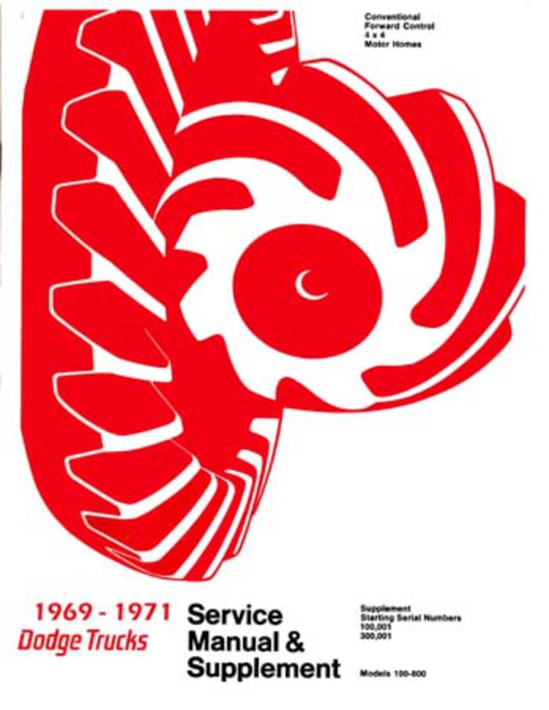 bishko automotive literature 1969 1970 1971 Dodge D/W 100-800 Truck Shop Service Repair Manual Book Engine