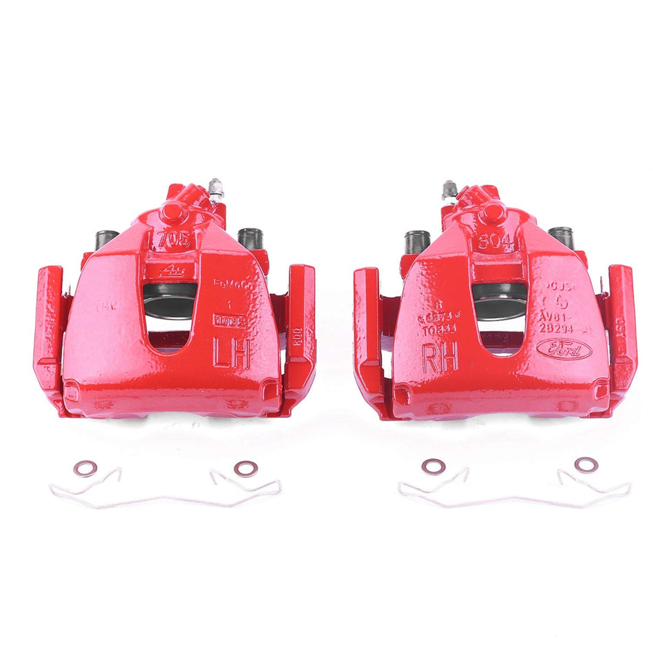 Power Stop Front S2942B Pair of High-Temp Red Powder Coated Calipers