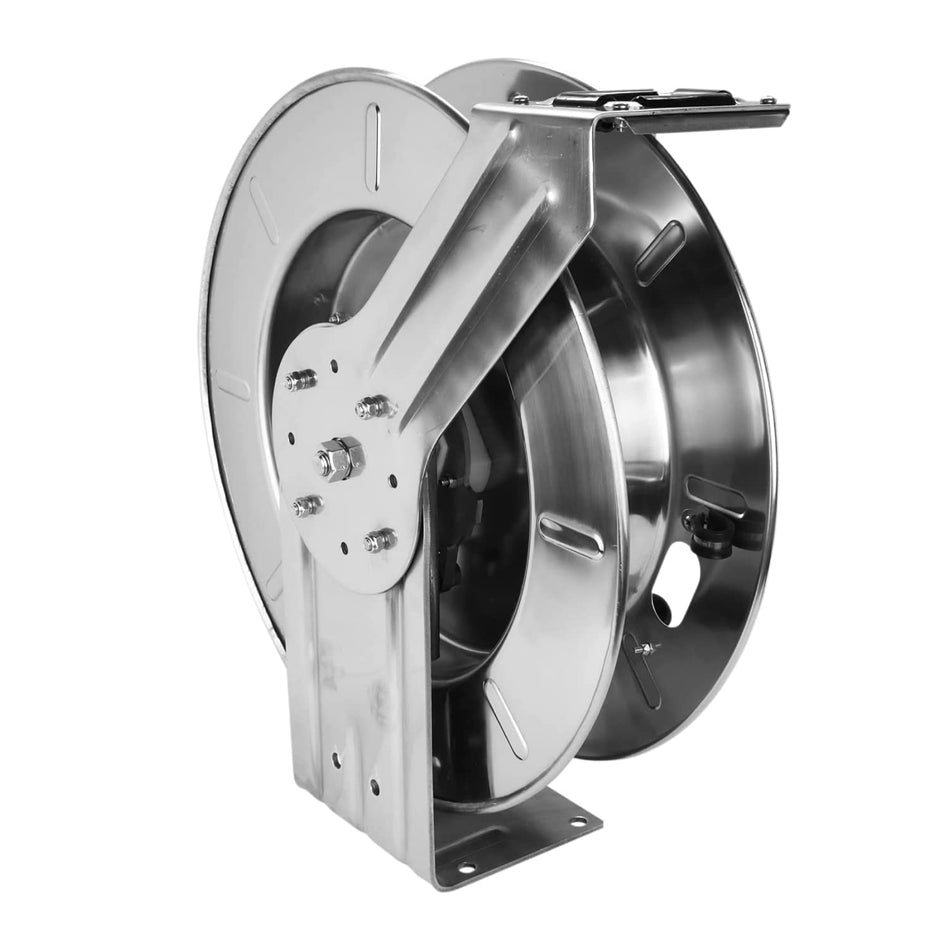 Milton 2750-12SS: Stainless Steel Hose Reel W/ 1/2" Fittings (No Hose)