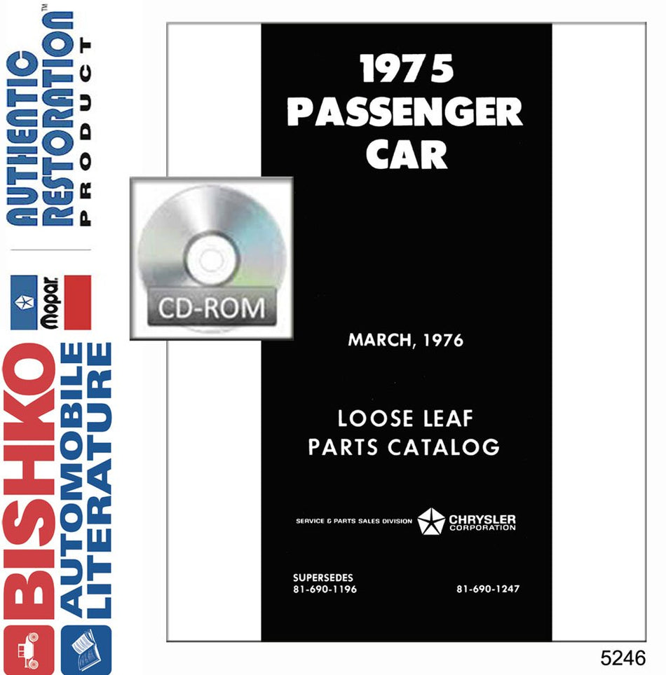 bishko automotive literature 1975 Mopar Chrysler Dodge Plymouth Parts Numbers Book List CD Interchange Images