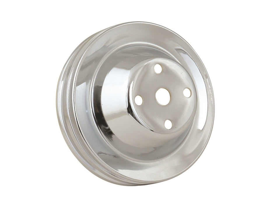 Mr. Gasket Chrome Water Pump Pulley-Dlb Grv