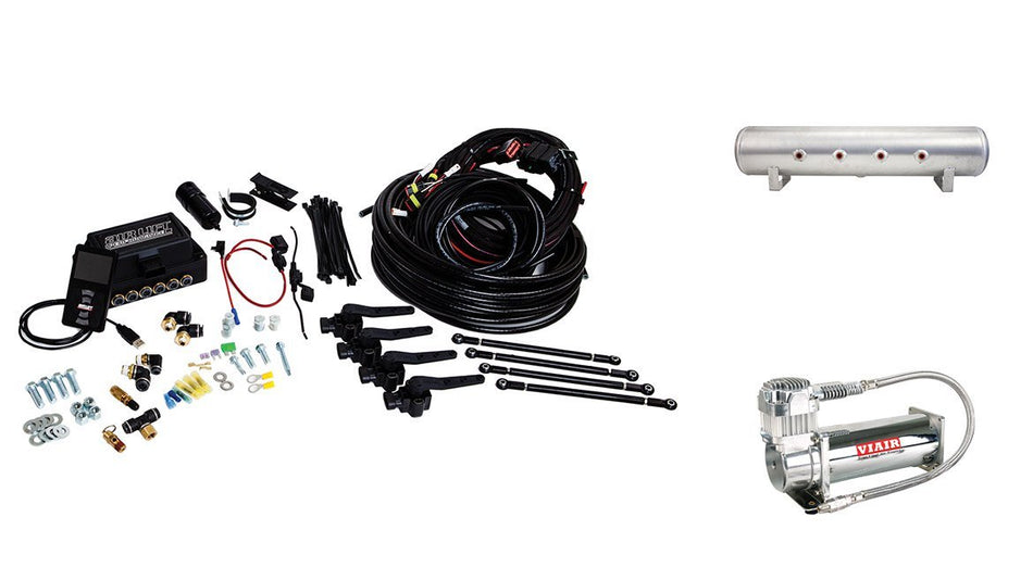 Air Lift 27694 3H System (1/4" Air Line, 4 Gallon 7-Port Lightweight Aluminum Tank, VIAIR 444C Compressor)