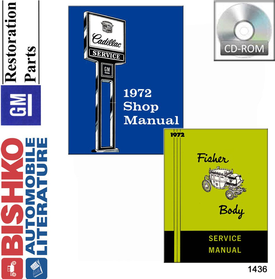 bishko automotive literature Shop Service Repair Manual CD for The 1972 Cadillac Deville Eldorado Fleetwood