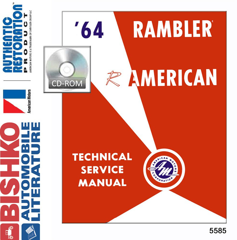 bishko automotive literature 1964 AMC American Shop Service Repair Manual CD Engine Drivetrain Wiring OEM