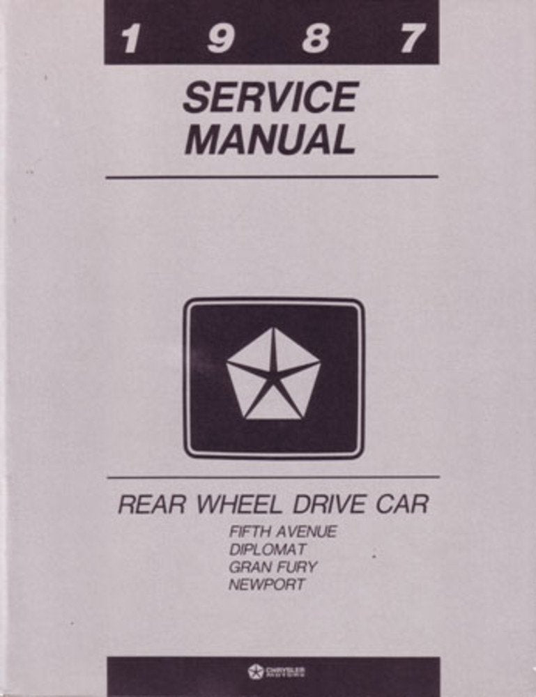 bishko automotive literature 1987 Newport 5Th Ave Diplomat Gran Fury Shop Service Repair Manual Book Engine