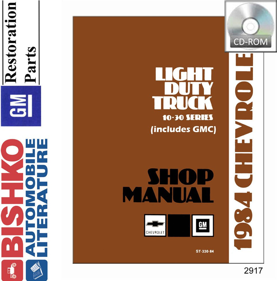 bishko automotive literature 1984 Chevy GMC 10-35 Pickup Truck Shop Service Repair Manual CD Engine Wiring