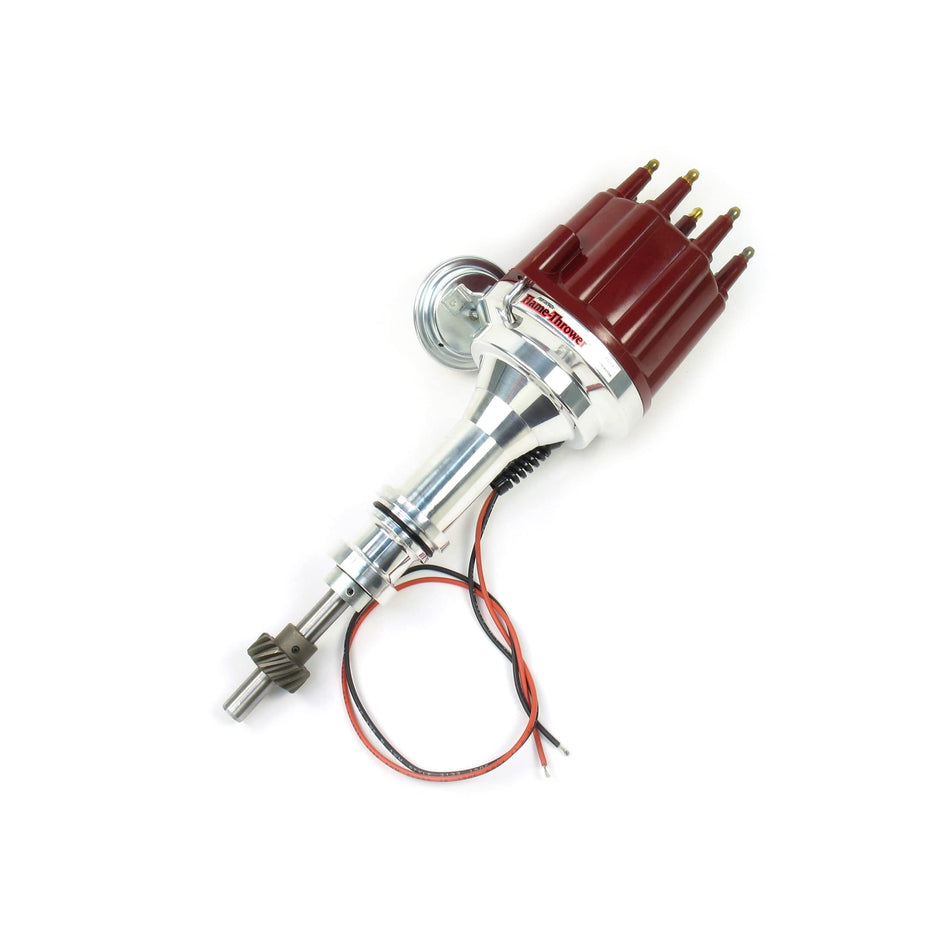 Pertronix D7130711 Flame-Thrower Vacuum Advance Red Male Cap Billet Electronic Distributor with Ignitor III Technology for Ford Small Block