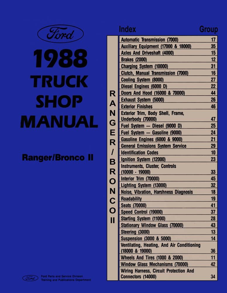 bishko automotive literature 1988 Ford Bronco Il Ranger Shop Service Repair Manual Engine Drivetrain Book OEM