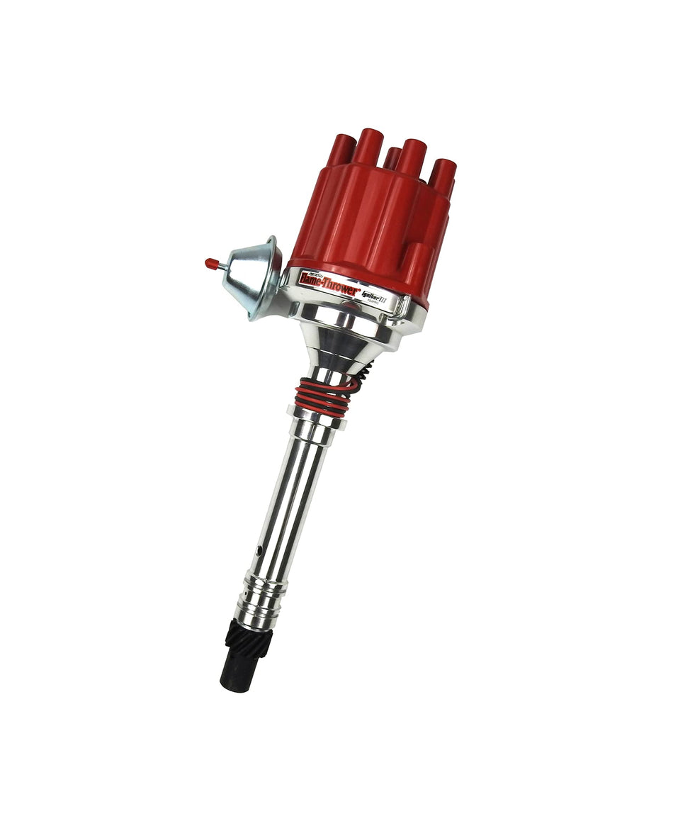 Pertronix D7100701 Flame-Thrower Vacuum Advance Red Cap Billet Electronic Distributor with Ignitor III Technology for Chevrolet Small Block/Big Block