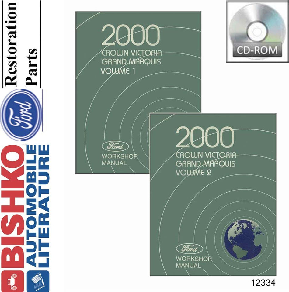 bishko automotive literature Shop Service Repair Manual CD for The 2000 Ford Crown Victoria Grand Marquis