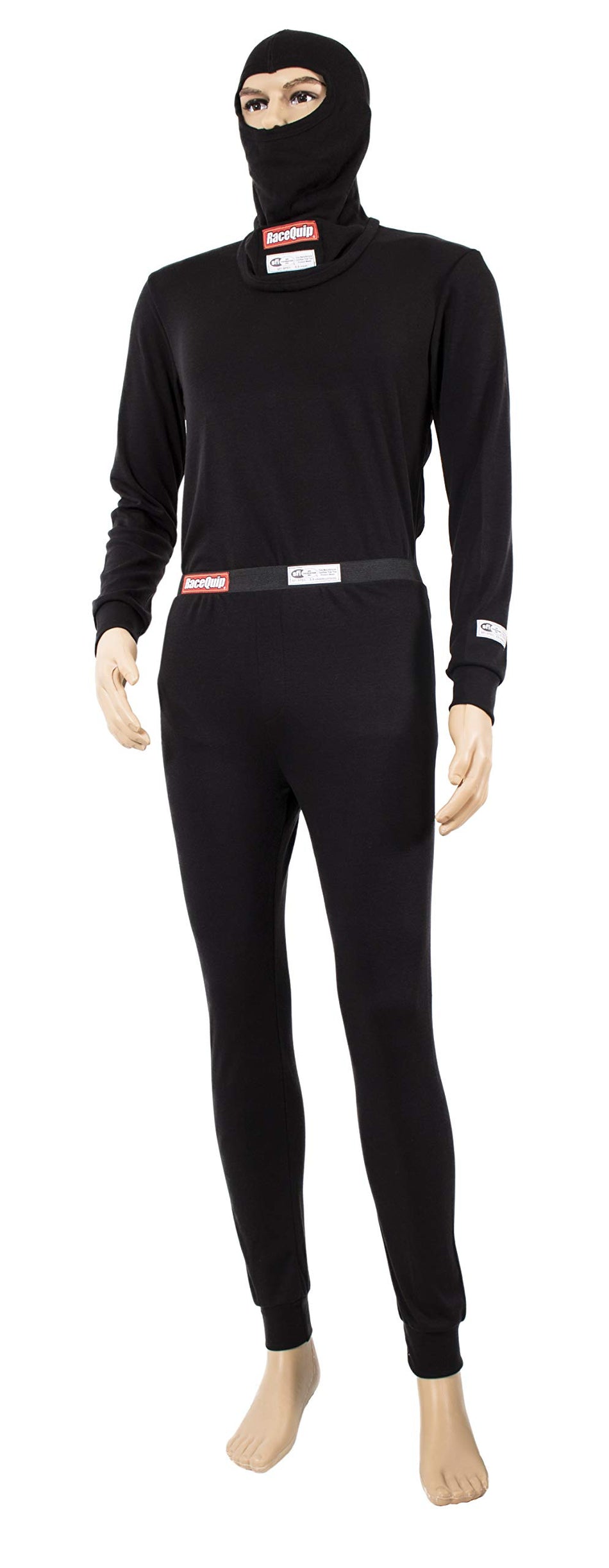 RaceQuip Long John Underwear Bottoms SFI 3.3 Fire Retardant FR Black Youth X-Small 4920901