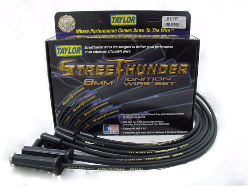 Taylor Cable 51007 Streethunder custom 8 cyl black