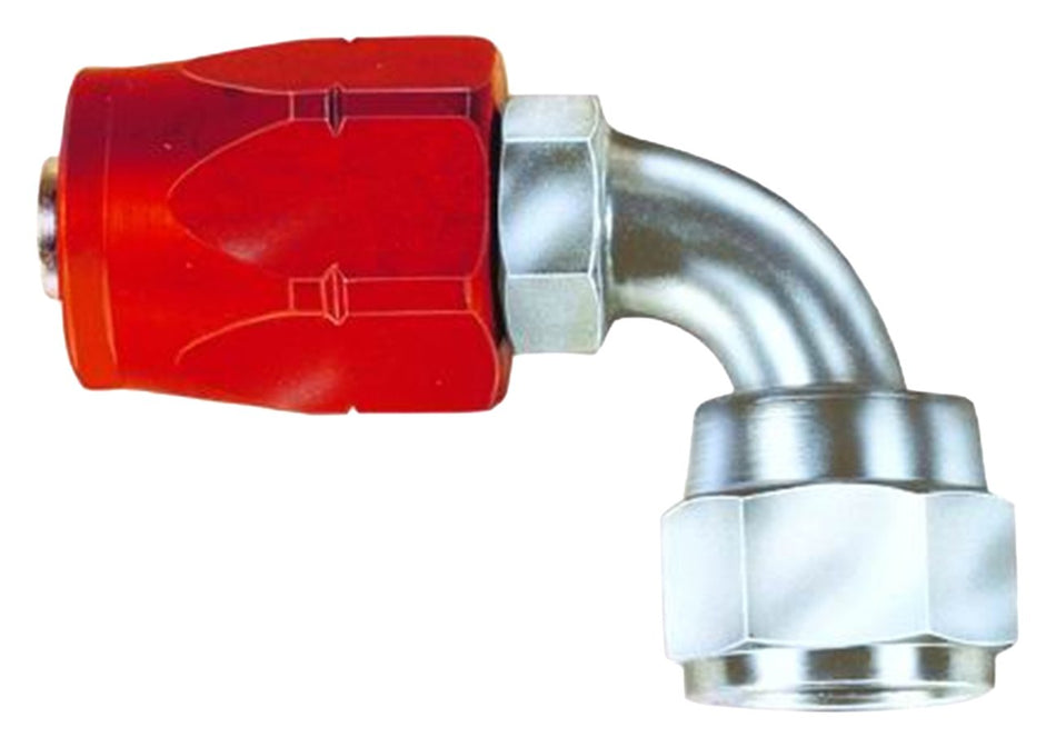 Aeroquip FBM1031 AQP Hose Fitting -04AN Hose Size 90 deg. Elbow Non-Swivel Steel Red/Silver Bulk Packaged