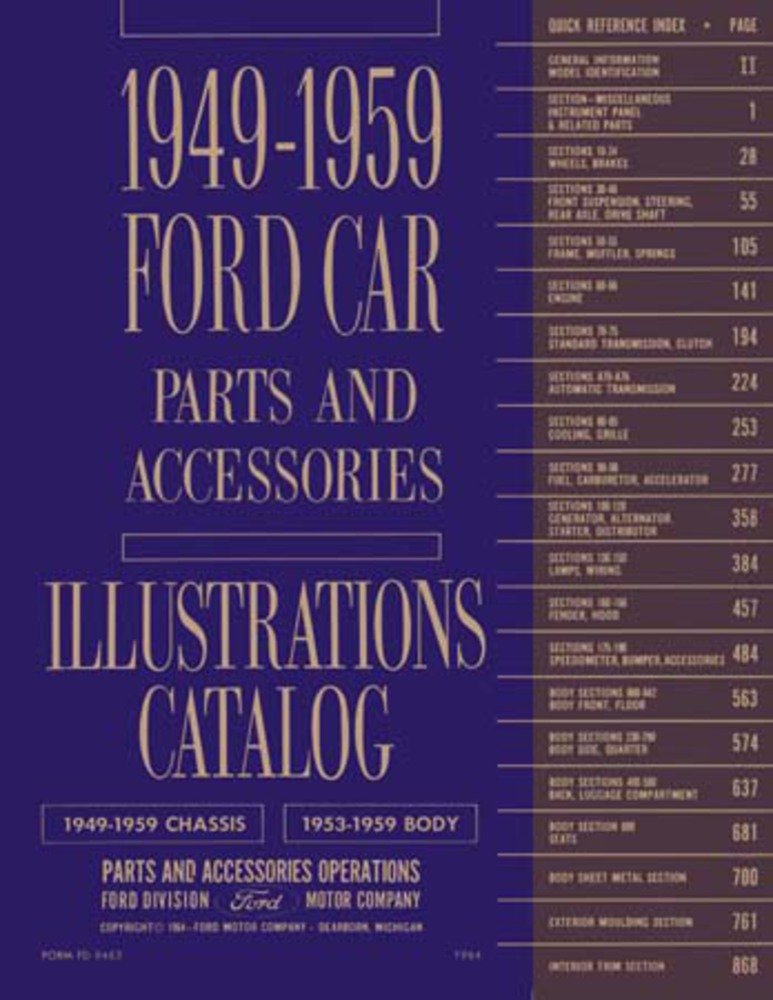 bishko automotive literature 1949 1956 1957 1958 1959 Ford Parts Numbers Book List Guide Interchange Drawings