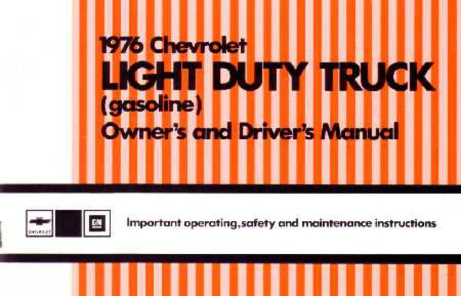 bishko automotive literature 1976 Chevrolet Light Duty Truck Owners Manual User Guide Operator Book Fuses