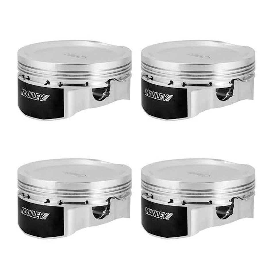 Manley 606015C-4 Piston Kit (03-06 Evo 8/9 7 Bolt 4G63T 86.5mm +1.5mm Over Bore 8.5/9.0-12cc Dome s with Rings), 1 Pack