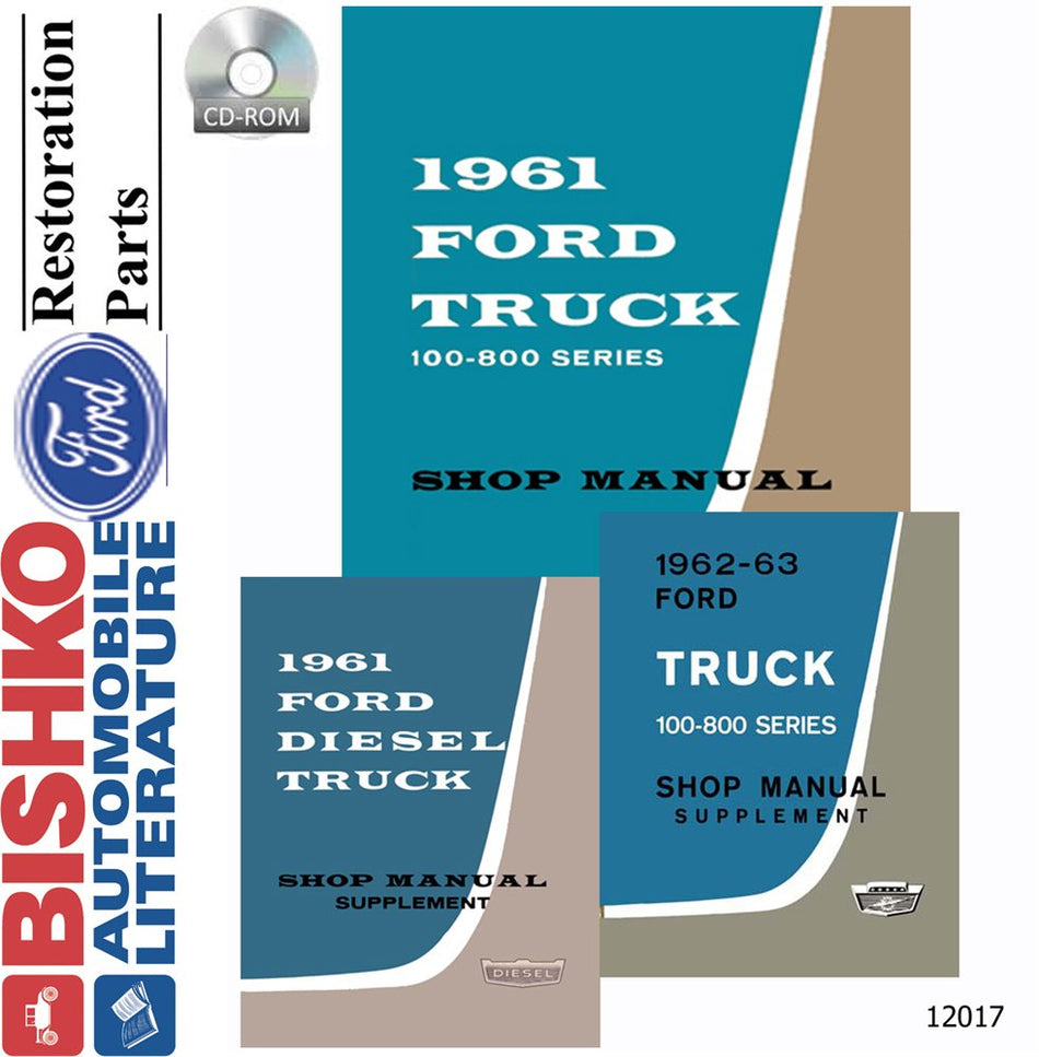 bishko automotive literature Shop Service Repair Manual CD OEM for 1961 1962 1963 Ford Truck 100 to 800 Series